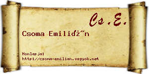 Csoma Emilián névjegykártya